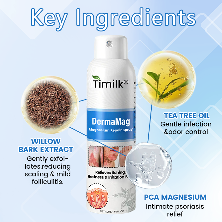 ✅ Official Store: Timilk® DermaMag Magnesium Repair Spray 🔥 FDA Certified (Clinically Proven Relief for Psoriasis, Eczema, and Chronic Skin Irritation 🌿)