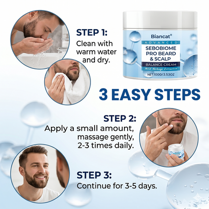 🔥 FLAKE-FREE SKIN IN 7 DAYS Biancat® SeboBiome Pro Beard & Scalp Cream 🌱 Reduces Itch & Flakes — No Greasy Residue!