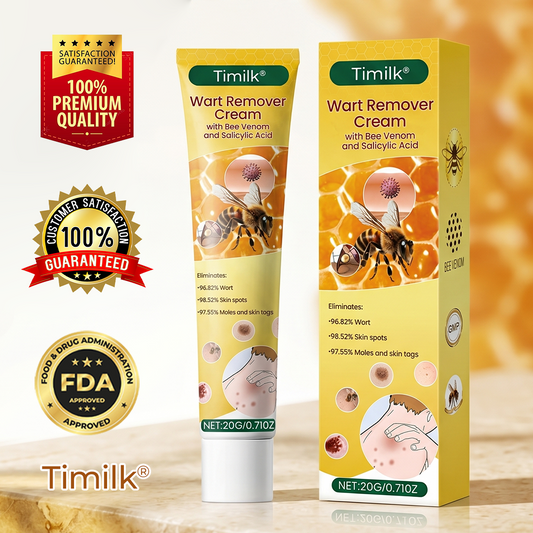 Timilk® Wart Remover Cream with Bee Venom and Salicylic Acid – Skin Tag Removal & Skin Repair Formula for Face and Body
