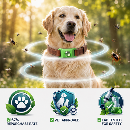 Timilk® Petlavo 12-Month Flea & Tick Collar 🐶 — Say Goodbye to Fleas & Ticks 💨, Keep Your Dog Comfortable 🌿, Long-Lasting Protection ✅